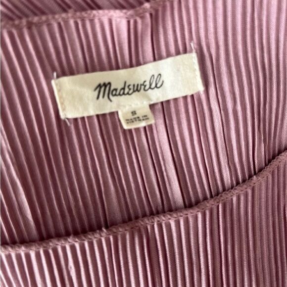 MADEWELL Mauve Texture & Thread Micropleat Short Sleeve Boxy Top Size Small - Picture 9 of 9